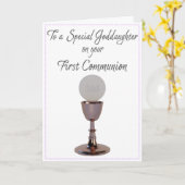 Erste heilige Kommunion-Karte Godparent an Godtoch Karte (Gelbe Blume)