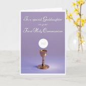 Erste heilige Kommunion-Karte Godparent an Godtoch Karte (Gelbe Blume)