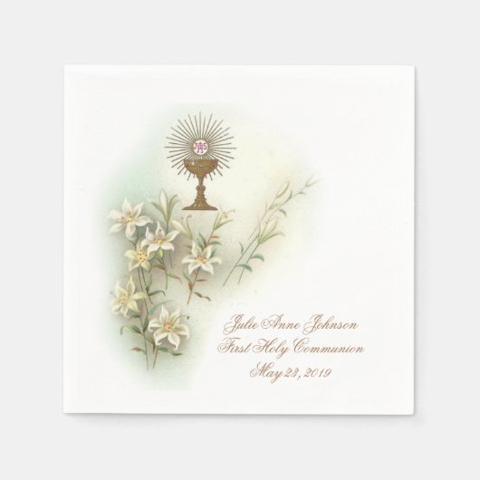 Erste Heilige Kommunion Katholische Chalice Host L Serviette (Vorderseite)