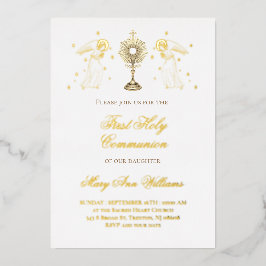 Erste heilige Kommunion katholische Engel Eucharis Folieneinladung