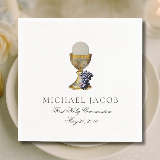 Erste Heilige Kommunion Katholische Kirche Gastgeb Serviette