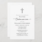 Erste Heilige Kommunion Moderne Elegante Einladung (Vorne/Hinten)