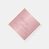 Erste heilige Kommunion Moderne Rose Gold Pink Serviette (Ecke)