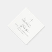 Erste heilige Kommunion Moderne Silbersignatur Serviette (Ecke)