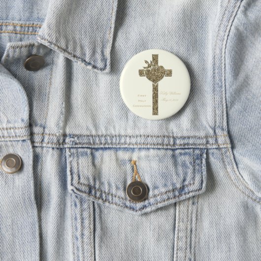 Erste heilige Kommunion oder Ihr religiöses Button (Beispiel)