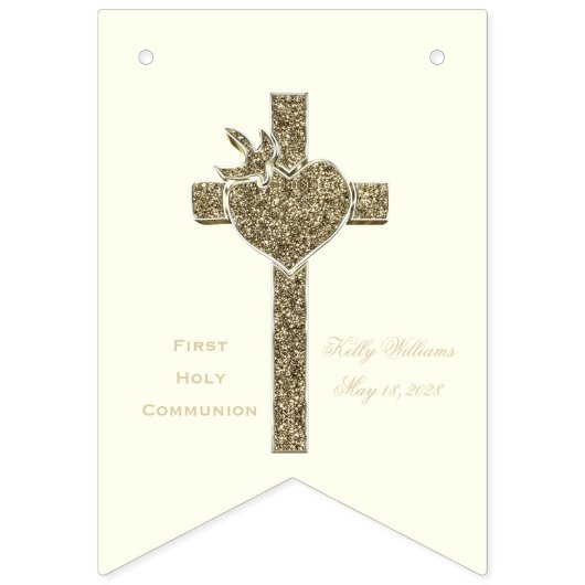 Erste Heilige Kommunion oder Ihr religiöses Erlebn Wimpelkette (Erste Fahne)