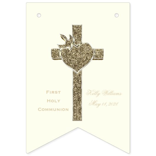 Erste Heilige Kommunion oder Ihr religiöses Erlebn Wimpelkette (Dritte Fahne)