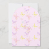 Erste heilige Kommunion Pink Butterfly Danke Einladung (Rückseite)