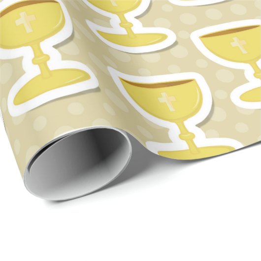 Erste Heilige Kommunion Religiös Geschenkpapier (Rolleneckpunkt)