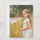 Erste Heilige Kommunion Religiöse katholische Mädc Einladung (Rückseite)