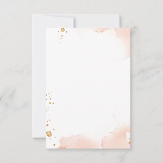 Erste heilige Kommunion Rosa Aquarellspritze Einladung (Rückseite)