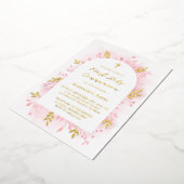 Erste Heilige Kommunion Rosa Wasserfarbe Folieneinladung (Gedreht)