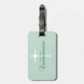 Erste heilige Kommunion, Skript in Soft Green Gepäckanhänger (Rückseite vertikal)