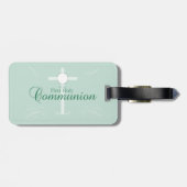 Erste heilige Kommunion, Skript in Soft Green Gepäckanhänger (Rückseite horizontal)