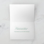 Erste heilige Kommunion, Skript in Soft Green Karte (Innenseite)