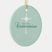 Erste heilige Kommunion, Skript in Soft Green Keramik Ornament (Rechts)