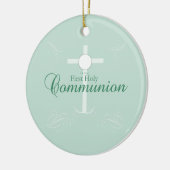 Erste heilige Kommunion, Skript in Soft Green Keramik Ornament (Links)