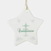Erste heilige Kommunion, Skript in Soft Green Keramikornament (Rechts)
