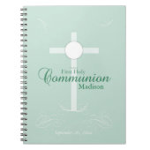 Erste heilige Kommunion, Skript in Soft Green Notizblock (Vorderseite)