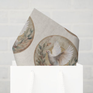Erste heilige Kommunion Taube Vintage christliches Seidenpapier