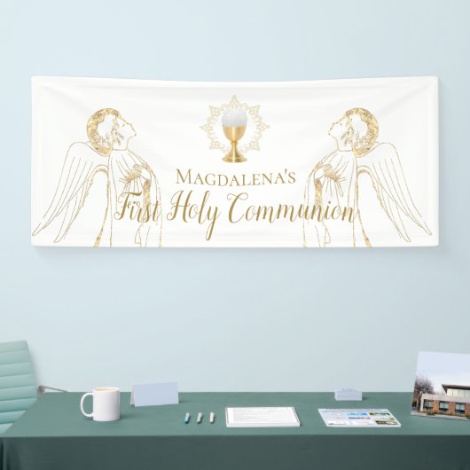 Erste Heilige Kommunion verkleidet Engel Design Ba Banner (Messe)