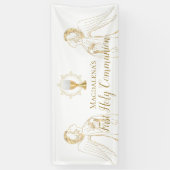 Erste Heilige Kommunion verkleidet Engel Design Ba Banner (Vertikal)