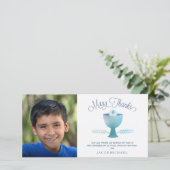 Erste Heilige Kommunion Vielen Dank Foto Card - Bo Dankeskarte (Stehend Vorderseite)