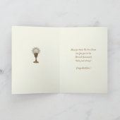 Erste heilige Kommunion Vintager Eucharist Altar Karte (Innenseite)