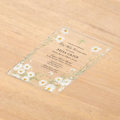Erste heilige Kommunion White Daisy Floral Acryleinladungen (Ablage )