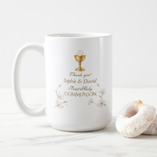Erste heilige Kommunion Zwilling Charm Blush Blau Kaffeetasse