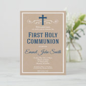 Erste heilige Kommunions-Einladung, erste Einladung (Stehend Vorderseite)