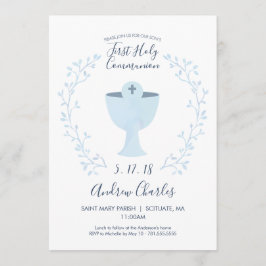 Erste heilige Kommunions-Einladung - Junge laden Einladung