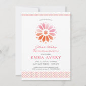 Erste heilige Kommunions-Einladung, Mädchen laden Einladung (Vorderseite)