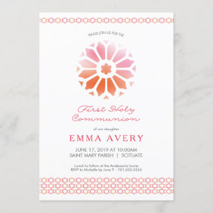 Erste heilige Kommunions-Einladung, Mädchen laden Einladung