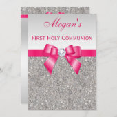 Erste heilige Kommunions-Silber-Juwelen, Einladung (Vorne/Hinten)