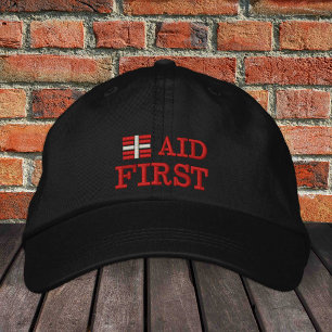 Erste Hilfe bestickt Trucker hat Red / B ack Bestickte Baseballkappe