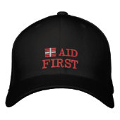 Erste Hilfe bestickt Trucker hat Red / B|ack Bestickte Baseballkappe (Vorderseite)