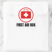 Erste Hilfe-Box-Zeichen Quadratischer Aufkleber (Tasche)