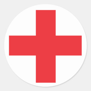 Erste Hilfe-Kit-Anmeldung Runder Aufkleber