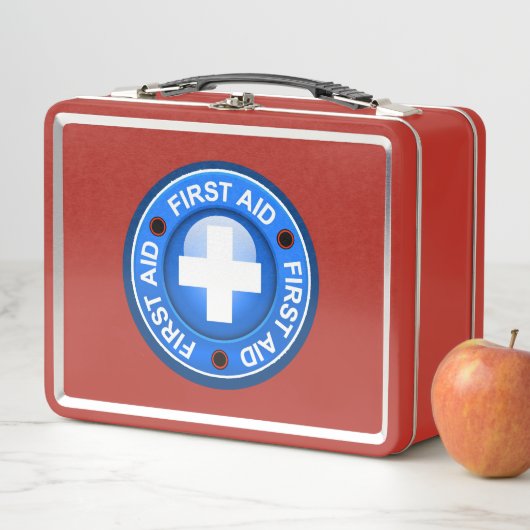 Erste Hilfe Kit - siehe Zurück ... Metall Brotdose (Beispiel)