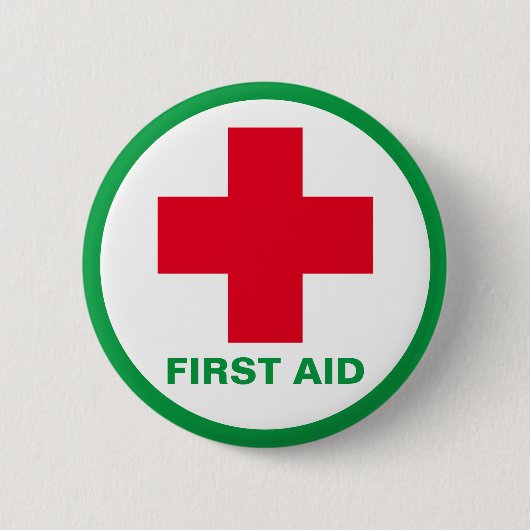 Erste Hilfe - Krankenwagen, Hilfe, Doktor Button (Vorderseite)