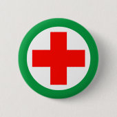 Erste Hilfe - Medizin (Rotes Kreuz) - Rettungswage Button (Vorderseite)