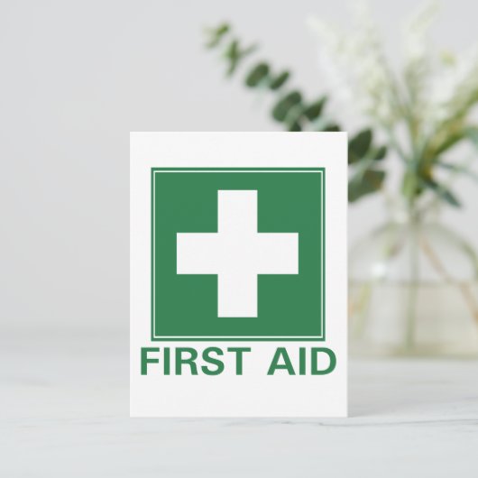 Erste Hilfe Postkarte (Stehend Vorderseite)