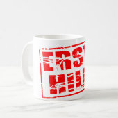 Erste hilfe red rubber stamp effect kaffeetasse (Vorderseite Links)