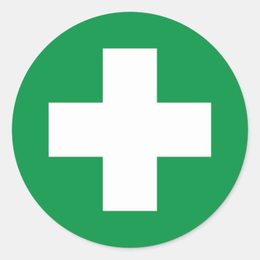 Erste Hilfe Runder Aufkleber (Vorderseite)