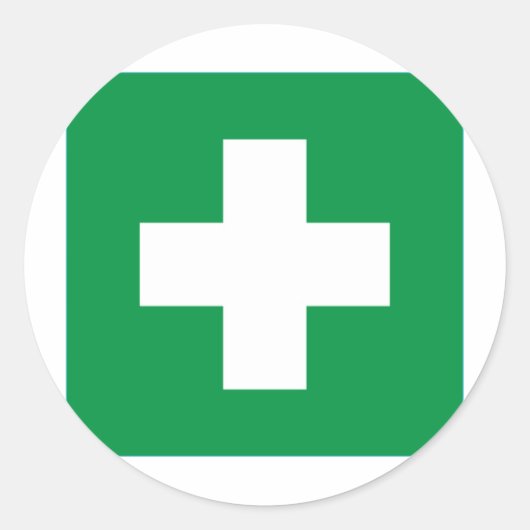 Erste Hilfe Runder Aufkleber (Vorderseite)