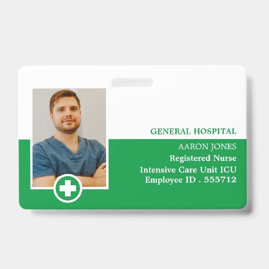 Erste Hilfe-Symbol, Foto Medizinisches ID-Abzeiche Ausweis (Front)