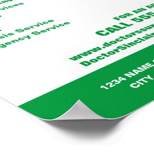 Erste Hilfe-Symbol, General Practitioner, Krankens Poster (Ecke)