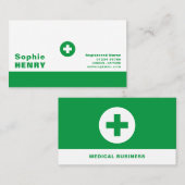 Erste Hilfe-Symbol, General Practitioner, Krankens Visitenkarte (Vorne/Hinten)