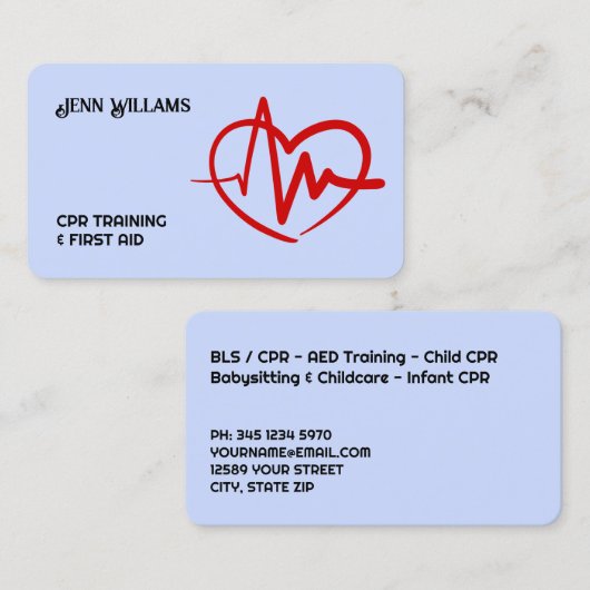 Erste Hilfe-Trainer Visitenkarte (Vorne/Hinten)